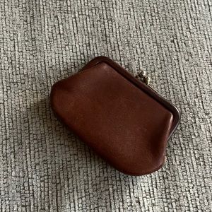 Vintage leather brown coin purse